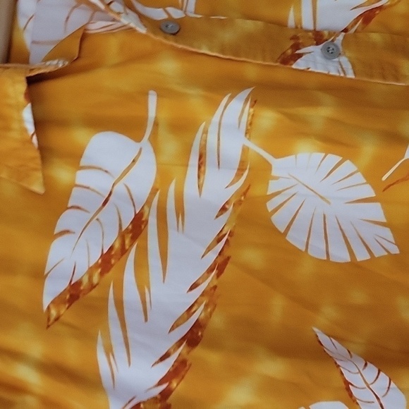 MOJEANS By Maurice Malone Hawaiian 100% Cotton Button Down Shirt Palm Leaves XL - Picture 9 of 16